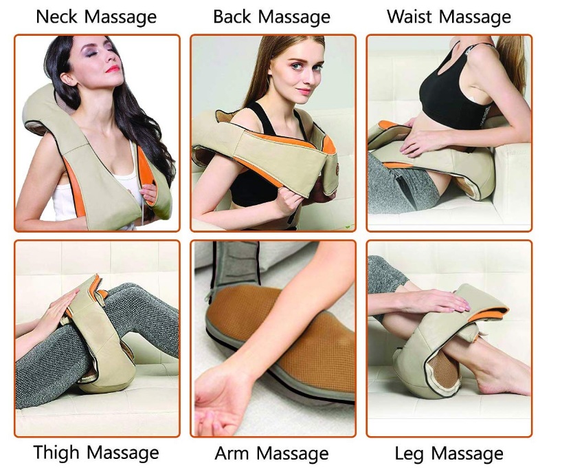 Electric Neck shoulder Back Massager with Heat for Pain Relief