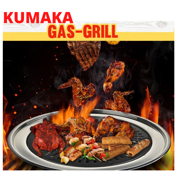 Kumaka | Gas-Grill Small | Gas Grill Barbeque and Tandoor | Non-Stick Coating Multi-Functional | Non Stop Cooking