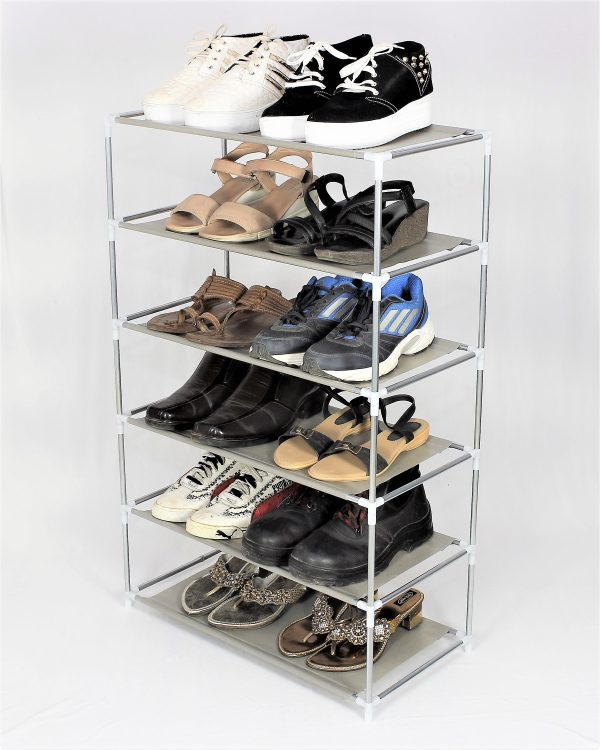 Kumaka | Collapsible 6 Layer Multi Utility Portable with Non Woven Dust Proof Cover Shoe Rack