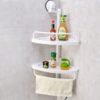 Kumaka 2 Layer Adjustable Stainless-Steel Corner Storage Rack for Bathroom Kitchen Wall Shelf with Hanging Hooks