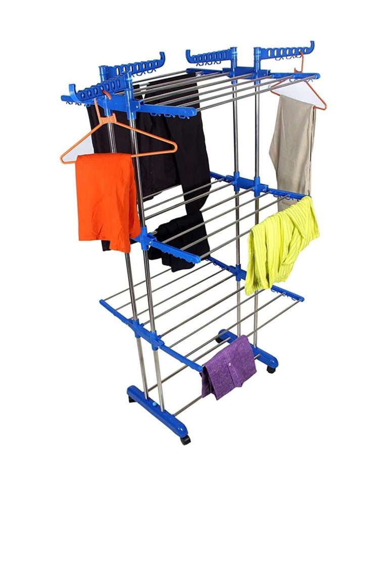 STEEPLE Steel Floor Cloth Dryer Stand Premium 3 Tier Foldable-Space-Saving Cloth  Stand and Portable Drying Rack Price in India - Buy STEEPLE Steel Floor Cloth  Dryer Stand Premium 3 Tier Foldable-Space-Saving Cloth