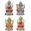 Kumaka | Indian Lord Ganesha & Laxmi | Showpiece for Home Decor and Office - Ganesh-Laxmi (L.G) GA 042 Golden/Silver