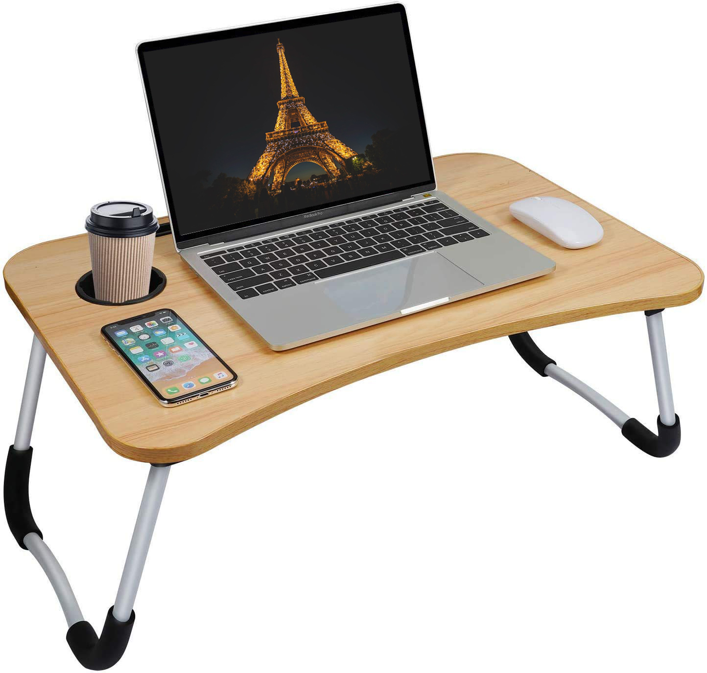 Kumaka Multipurpose Foldable Laptop Table with Cup Holder (Multi-Color)