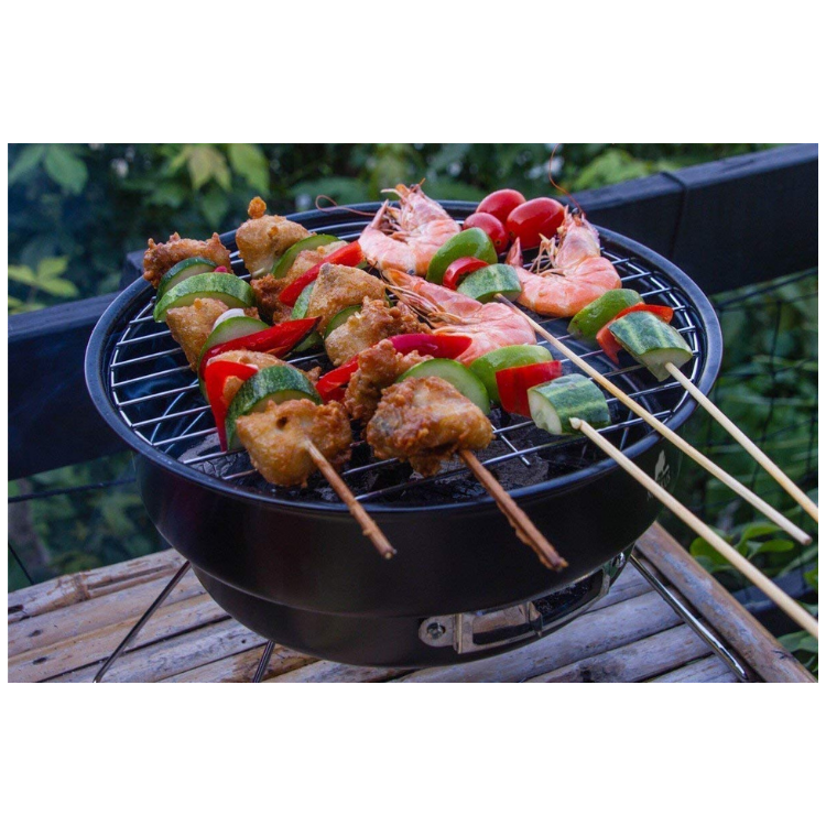 Kumaka Portable Charcoal BBQ BBQ Stamped Steel Round Shape Barbecue | Barbecue for Indoor and Outdoor use